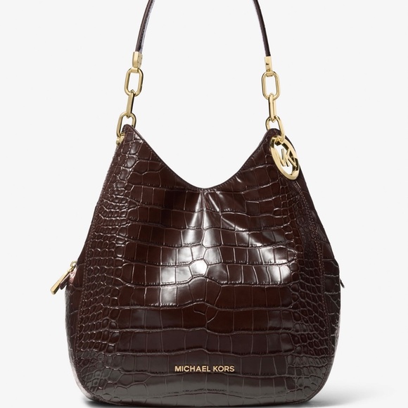 Michael kors Lillie large crocodile embossed leather shoulder bag - Picture 1 of 12